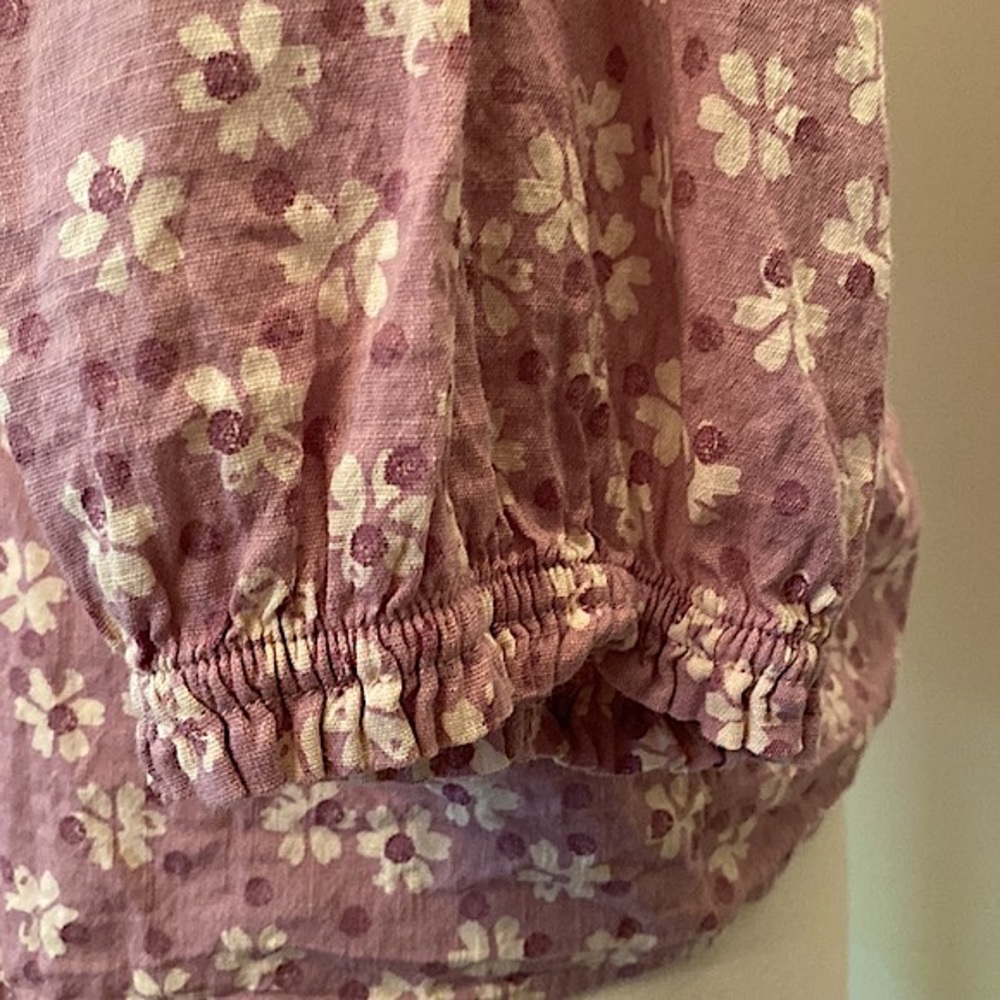 Sonoma Purple Cream Floral Print SZ XXL Soft Girl Romantic Cottagecore Boho Top - Picture 4 of 9